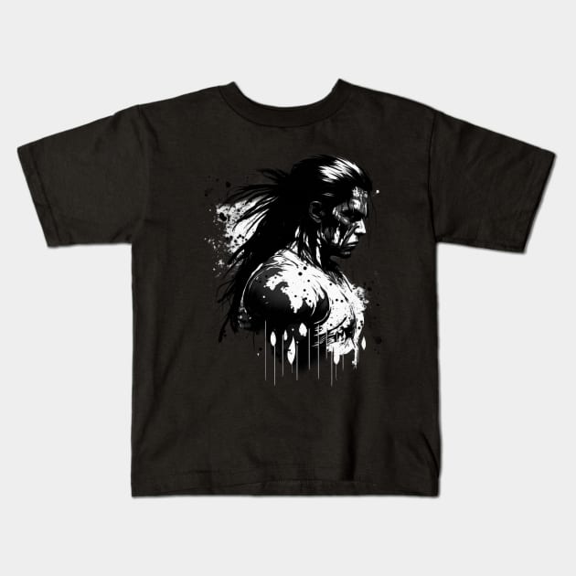 The Graffiti Apache: A Muscle-Bound Warrior of the Streets Kids T-Shirt by Abili-Tees